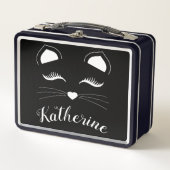 Lunch Box Visage de chat noir et blanc (Devant)