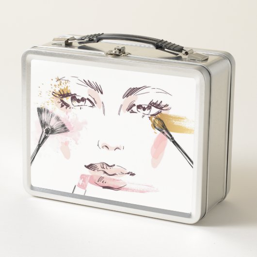 Lunch Box Visage de maquillage d'aquarelle (Devant)