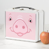 Lunch Box Visage rose heureux mignon de porc (En situation)