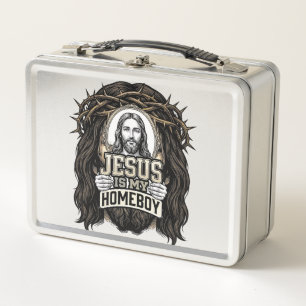 Lunch Box Visage saint couronné gravé vintage vector design_