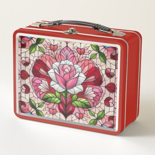 Lunch Box Vitrail floral Saint-Valentin (Devant)