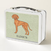 Lunch Box Vizsla Hongrois mignon Pointeur Chien Avec Le Nom (Dos)