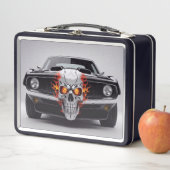 Lunch Box Voiture de muscle de crâne flamboyant (En situation)