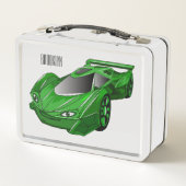 Lunch Box Voiture de sport verte avec illustration airfos (Dos)
