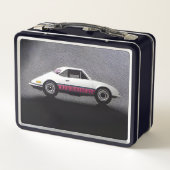 Lunch Box Voiture rétro blanche et rose (Dos)