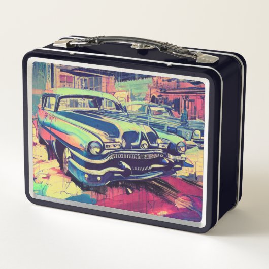 Lunch Box Voitures Abstraites classiques 1950 Boîte à lunch (Dos)