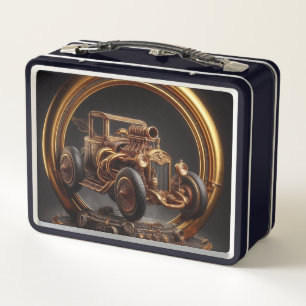 Lunch Box Voitures Anciennes Classiques Passant à Travers un
