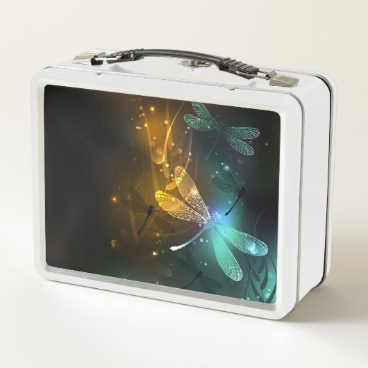 Lunch Box Vol de libellule verte lumineuse (Dos)