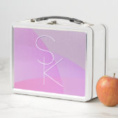 Lunch Box Vos initiales de chevauchement | Géométrique rose  (En situation)