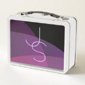 Lunch Box Vos initiales de chevauchement | Moderne violet et (Dos)