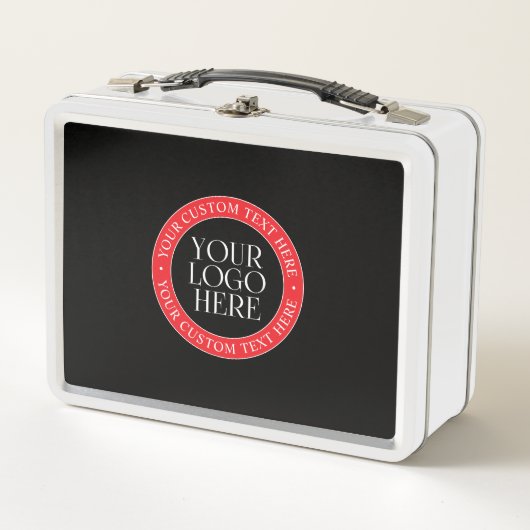 Lunch Box Votre logo ou autre image | Noir rouge et blanc (Devant)