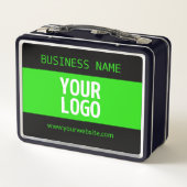 Lunch Box Votre logo ou image | Noir et vert brillant (Dos)