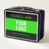Lunch Box Votre logo ou image | Noir et vert brillant (Devant)