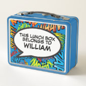 Lunch Box Votre message bulle de discours Fun Retro bande de (Dos)