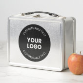 Lunch Box Votre propre logo d'entreprise téléchargé avec tex (En situation)