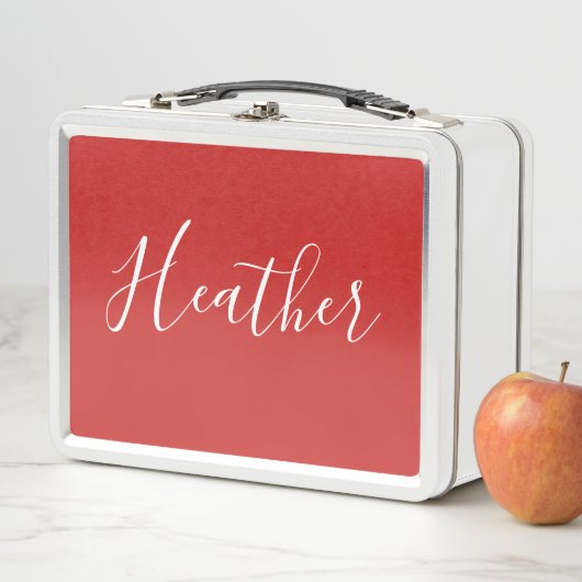 Lunch Box Votre script blanc personnalisé en rouge (En situation)