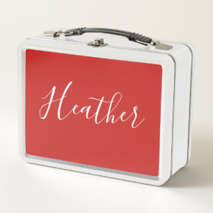 Lunch Box Votre script blanc personnalisé en rouge