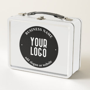 Lunch Box Votre texte et logo téléchargé Noir et blanc mod