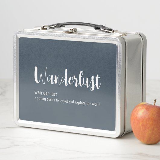 Lunch Box Wanderlust définition blanc gris bleu couleur (En situation)
