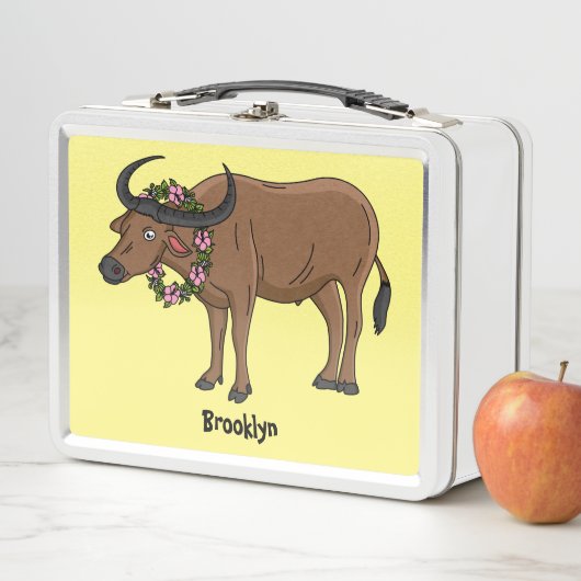 Lunch Box Water buffalo with flowers (En situation)