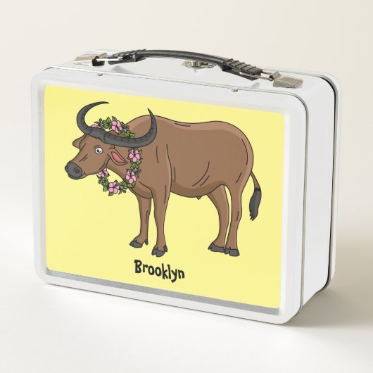 Lunch Box Water buffalo with flowers (Dos)