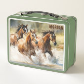 Lunch Box Western Running Horses Custom School (Dos)