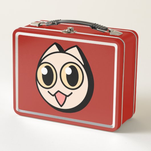 Lunch Box White Cartoon Cat (Devant)