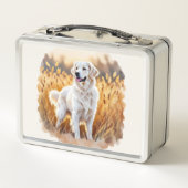 Lunch Box White Golden Retriever Dog (Dos)