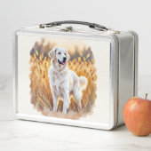 Lunch Box White Golden Retriever Dog (En situation)