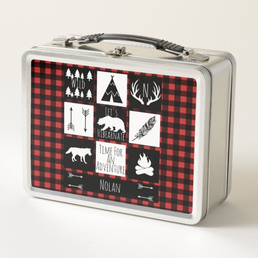 Lunch Box Wilderness rustique & Animaux Buffalo Check Plaid (Devant)