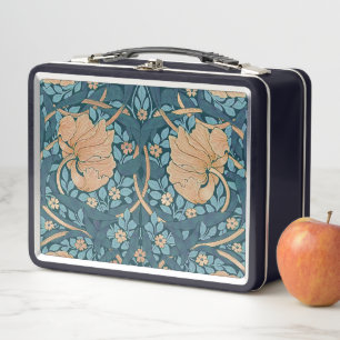 Lunch Box William Morris Pimpernel Motif Vintage Metal Lun