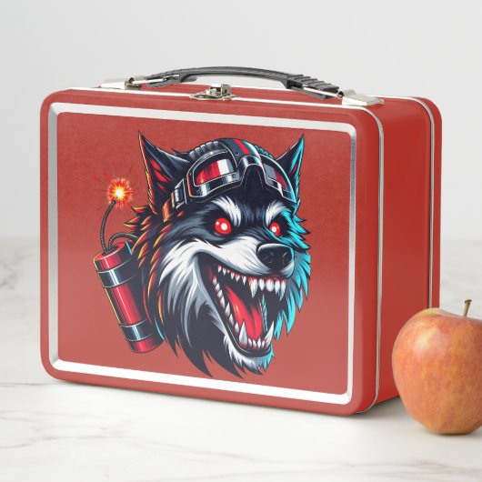 Lunch Box Wolf avec une dynamite sur son casque allemand (En situation)