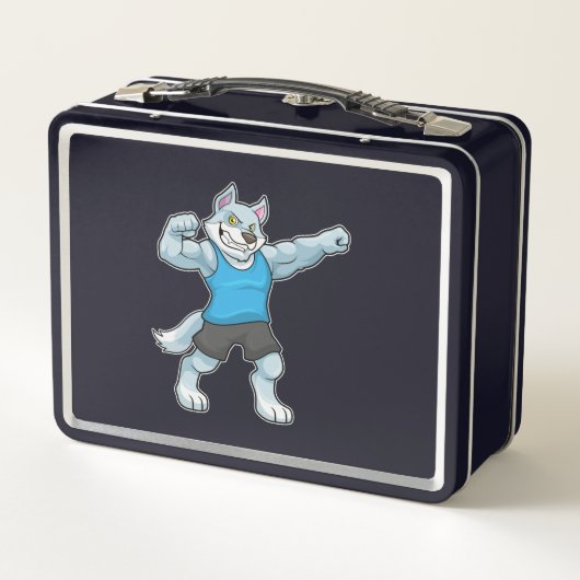 Lunch Box Wolf comme Bodybuilder avec les gros bras supérieu (Dos)