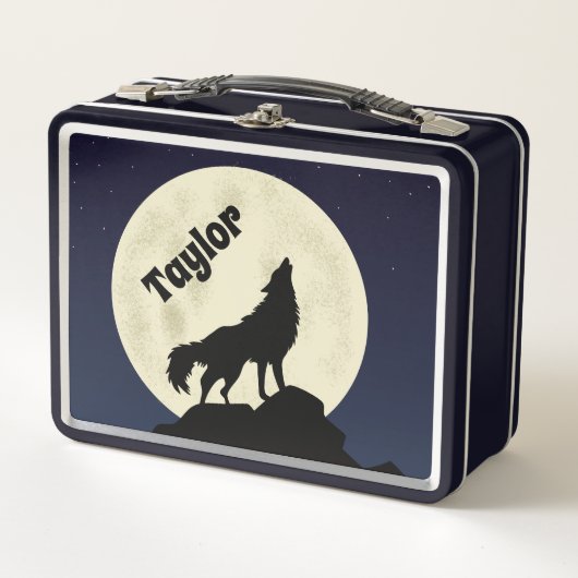 Lunch Box Wolf Howling at the Moon Illustration personnalisé (Devant)