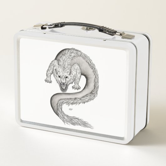 Lunch Box Wolfdragon design noir et blanc (Dos)