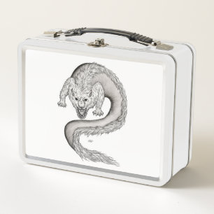 Lunch Box Wolfdragon design noir et blanc