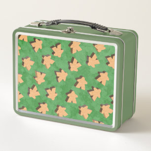Lunch Box Wood Meepes on Green pour Game Night