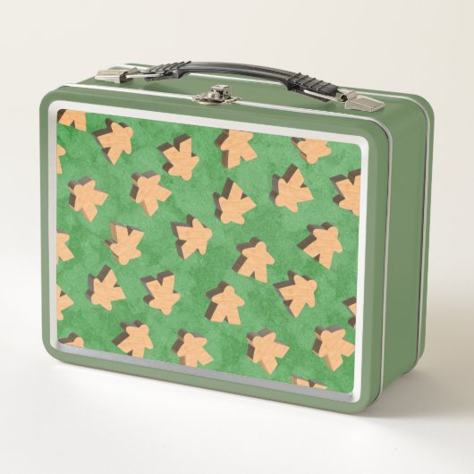 Lunch Box Wood Meepes on Green pour Game Night (Devant)