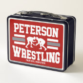 Lunch Box Wrestler AJOUTER LE NOM École Athlète Équipe de lu (Dos)