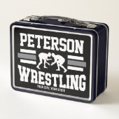 Lunch Box Wrestler AJOUTER LE NOM École Athlète Équipe de lu (Dos)
