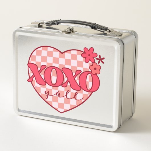 Lunch Box XOXO | Coeur rose mignon et amoureux (Devant)