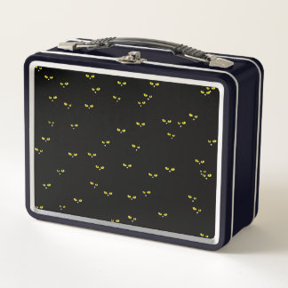 Lunch Box Yellow Cat Eyes on Black