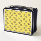 Lunch Box Yellow Summer Bees Monogramme Motif (Dos)