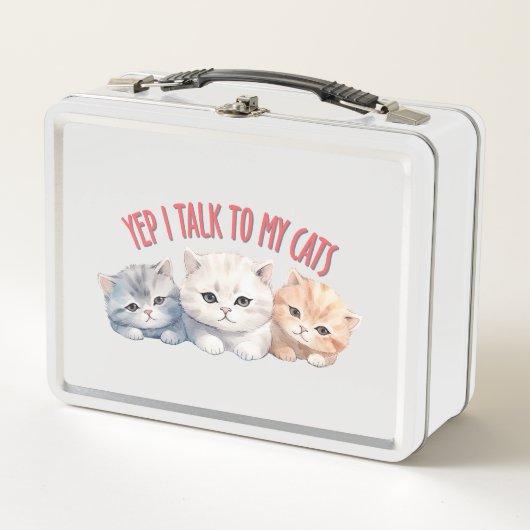 Lunch Box Yep, je parle à My Cats - Adorable Trio Cat Design (Devant)