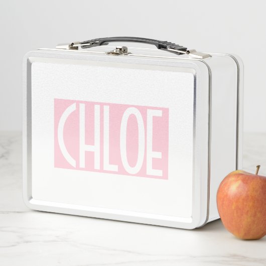 Lunch Box Your | Bold White Text on Light Pink (En situation)