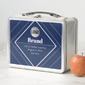 Lunch Box Your Logo & Customizable Modern Design | Navy Blue (En situation)