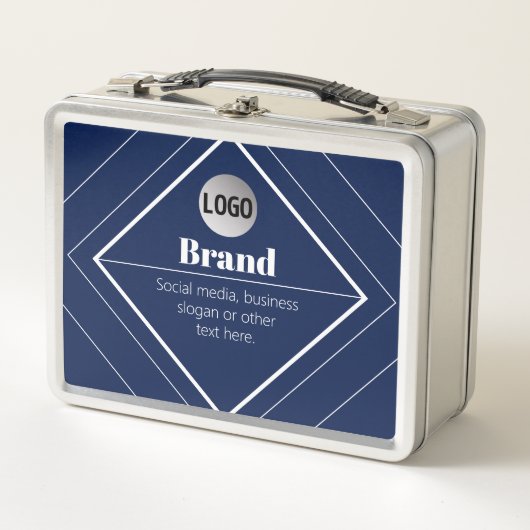 Lunch Box Your Logo & Customizable Modern Design | Navy Blue (Devant)