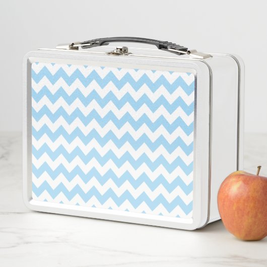 Lunch Box Zigzag bleu, Chevron bleu, Motif géométrique (En situation)