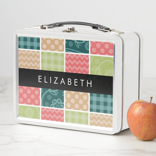 Lunch Box Zigzag, Chevron, En vichy, Pois, Votre Nom (En situation)