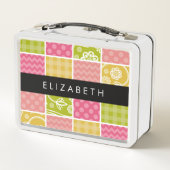 Lunch Box Zigzag, Chevron, Pois, En vichy, Votre Nom (Dos)